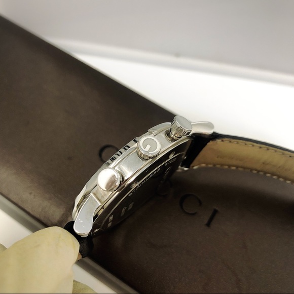 Authentic Gucci Chrono 101m men’s watch leather - Picture 6 of 8